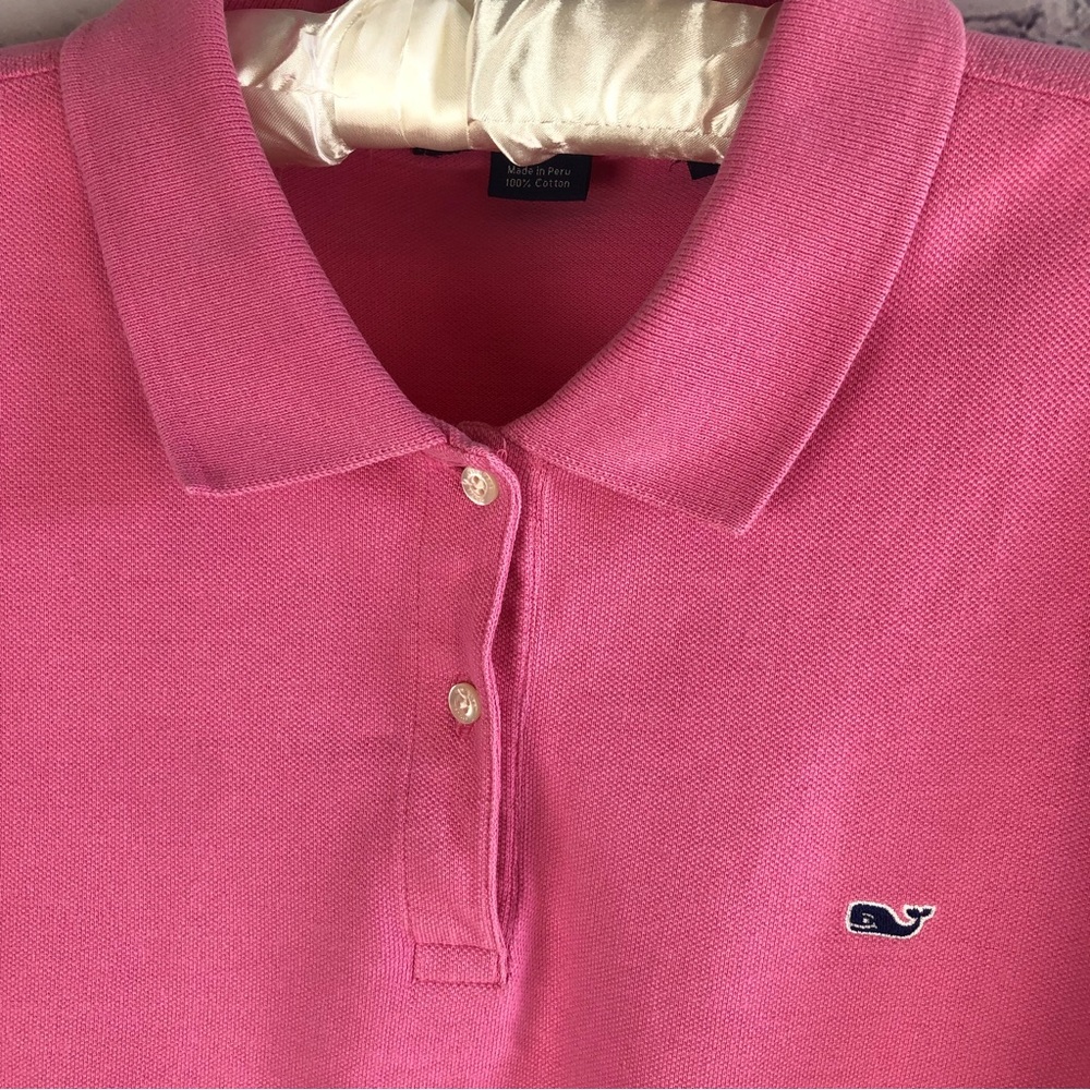 Vineyard Vines Classic Pique Polo short sleeve shirt cotton hot pink size large - Picture 2 of 7